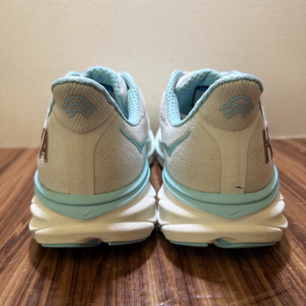 Hoka One One Clifton 9 White Blue Athletic Running Shoes Sneakers Women's 9.5 B - Picture 8 of 11